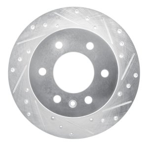 Dodge Sprinter 3500 Brake Rotor (1) - Rear Right - R1 Concepts - Drilled & Slotted - Silver - `06-`18